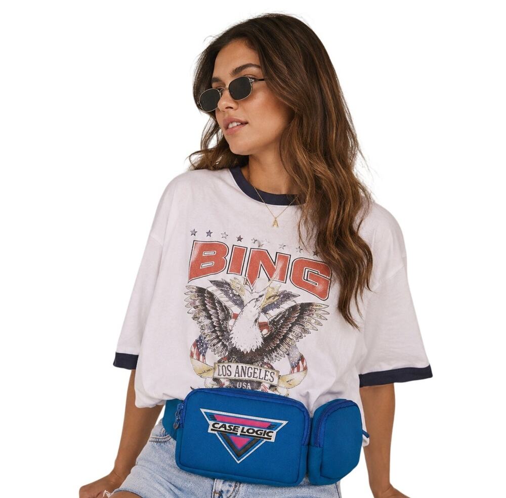 Vintage Case Logic Cassette Player Waist Pack Blue Neoprene Fanny Pack